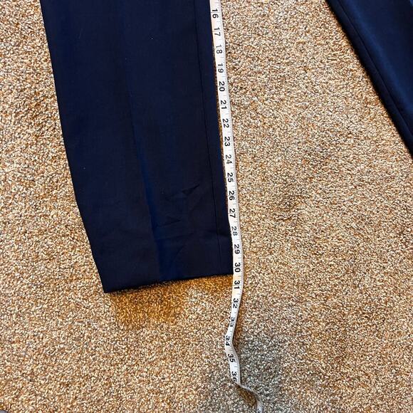 J. Crew Carreman Wide Leg Trouser Blue Polyester/Viscose/Elastane. Size 8Tall - Picture 5 of 7